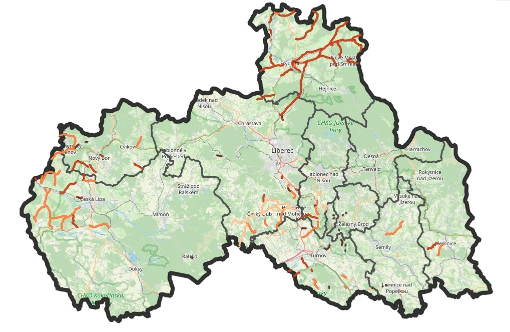 mapa silniční zeleně